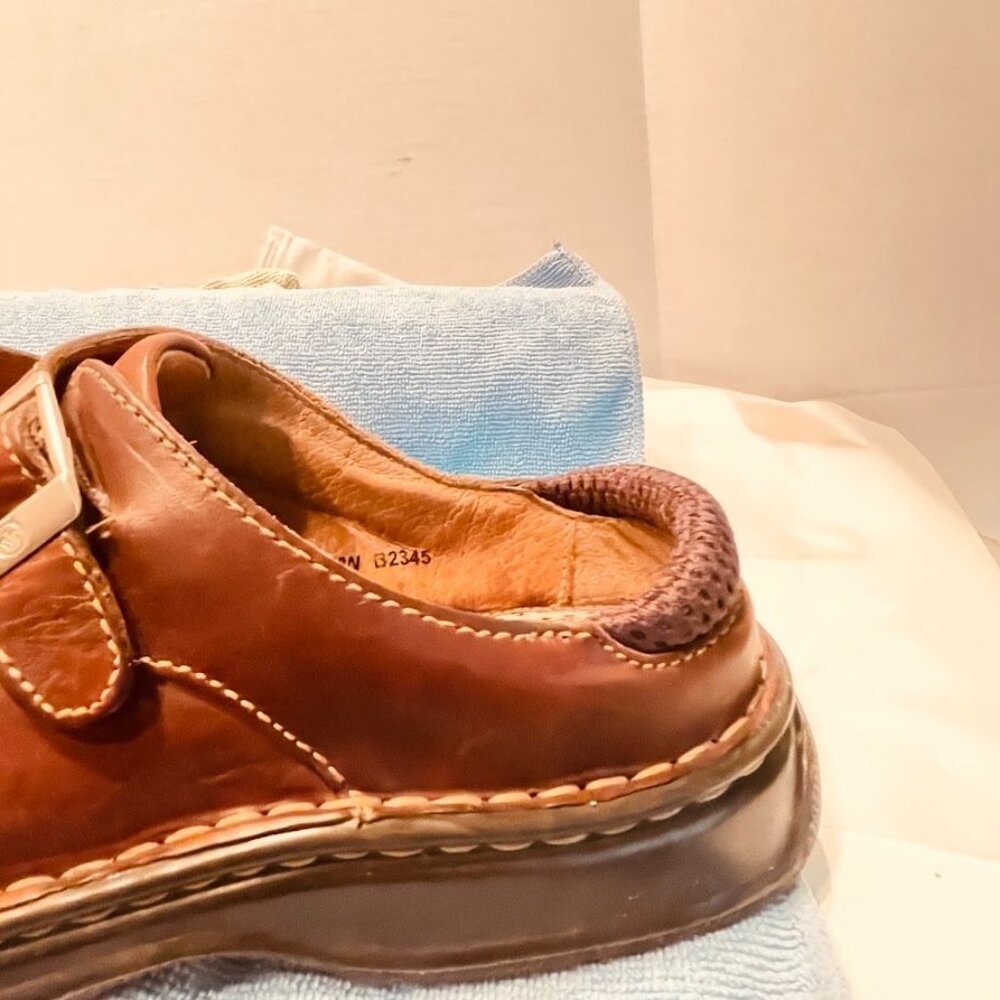 Born Y2K Womens Size 8M/W Leather Slip On Buckle Comfort Loafers Mules Clogs - Picture 16 of 16